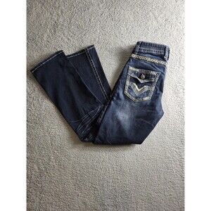 Lamasini Jeans Mens 30x30 Measure 28x32 Blue Denim Distressed Embellished Grunge